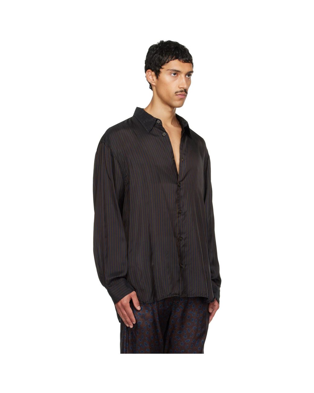 Dries Van Noten Black Stripe Shirt for men