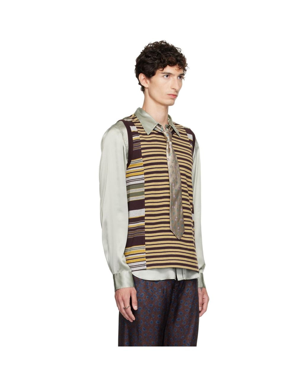 Dries Van Noten Multicolor Striped Cotton Tank Top for men