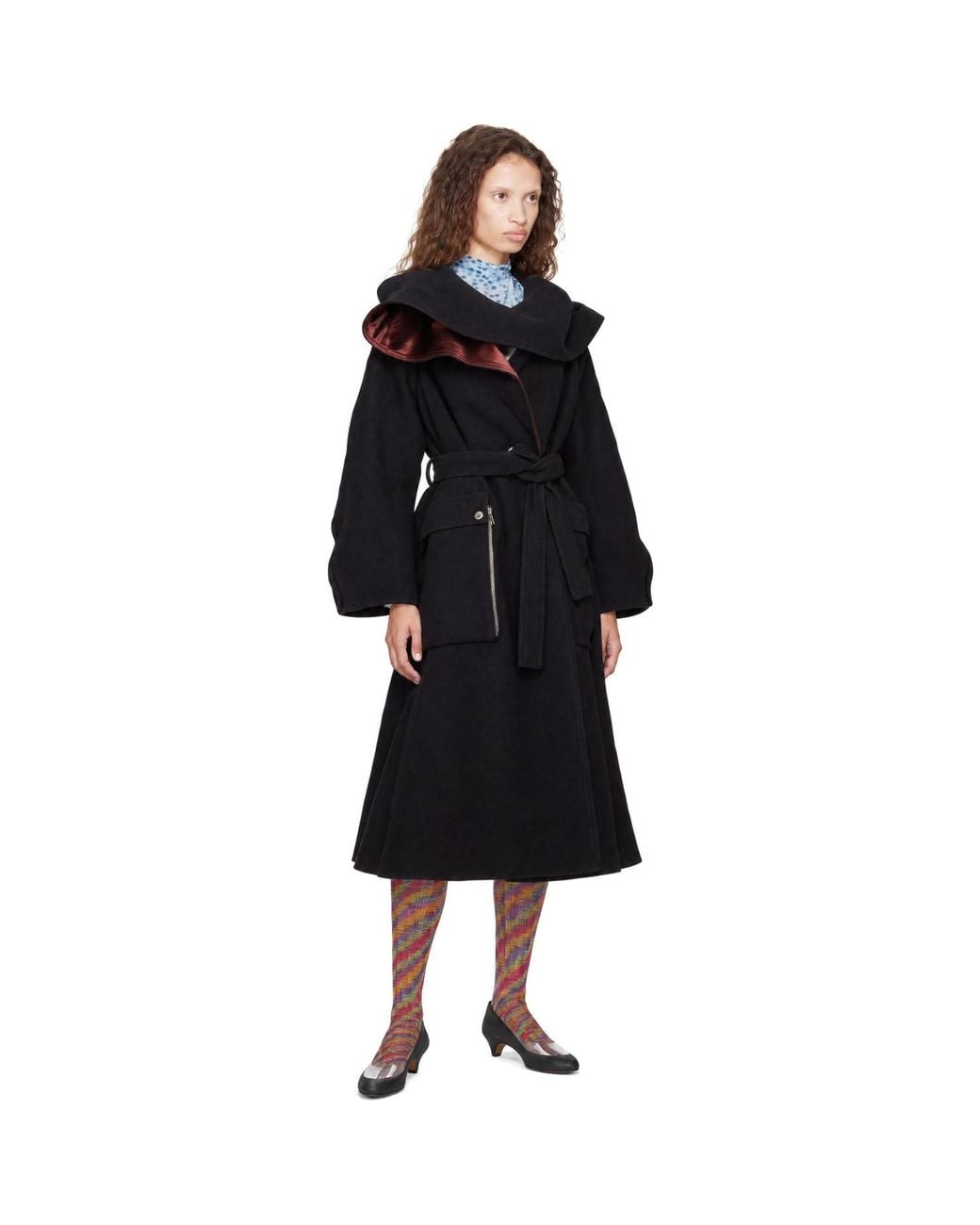 Kiko Kostadinov Black Siskin Hooded Coat