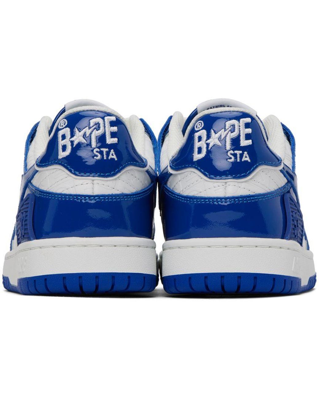 BAPE Womens Blue/White Leather SK8 Sta #5 Ladies - Blue x White / US 4 / Size: UK 3.5