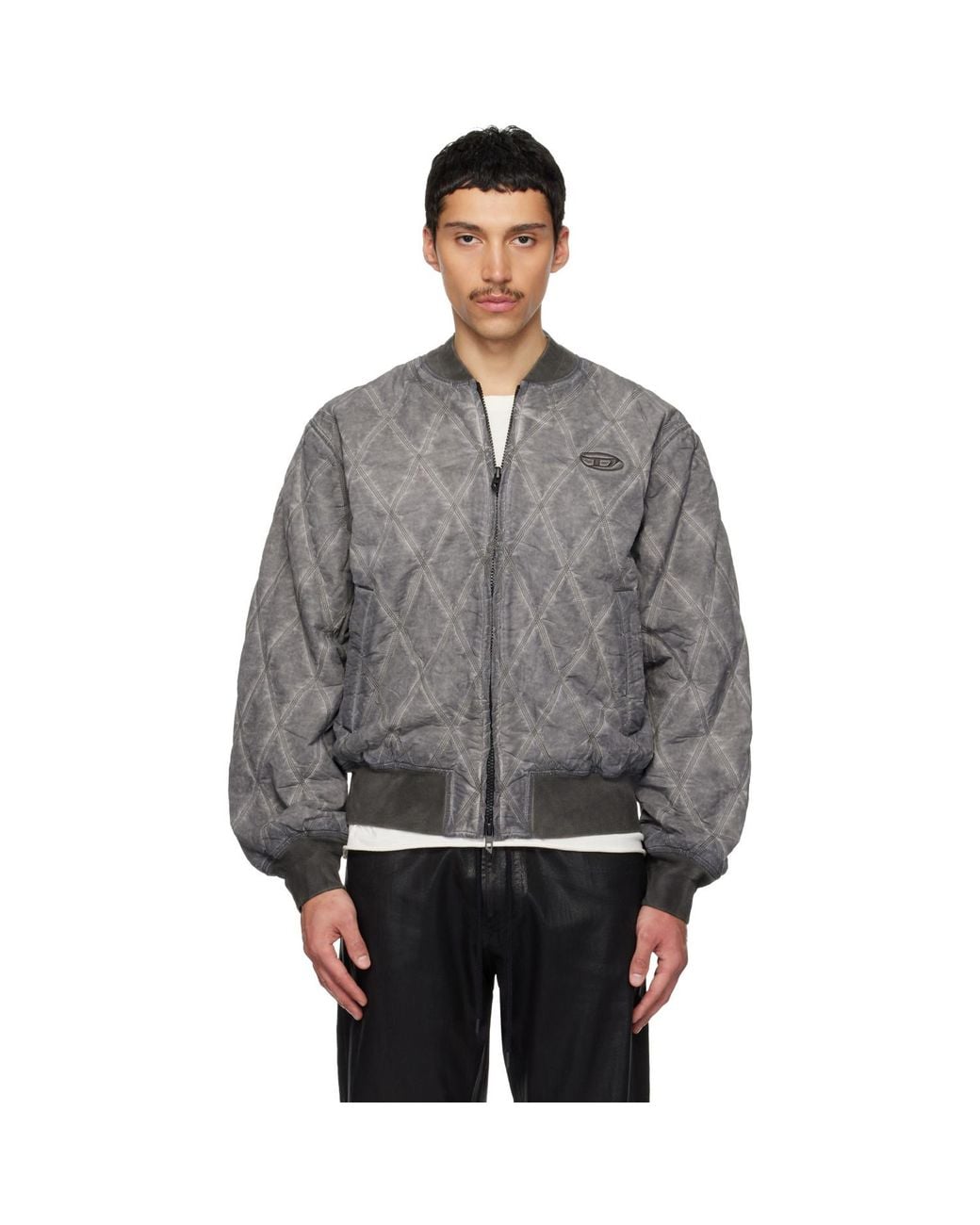 DIESEL Gray J-Type-Treat Bomber Jacket for men