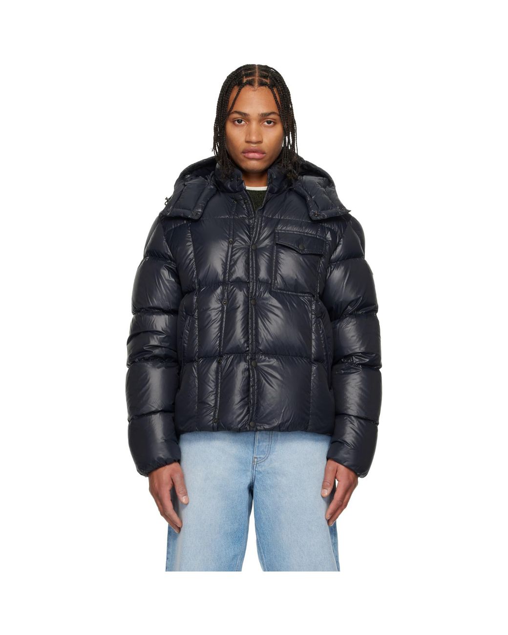 Moncler Black Short Parka With Hood Serfanto for men