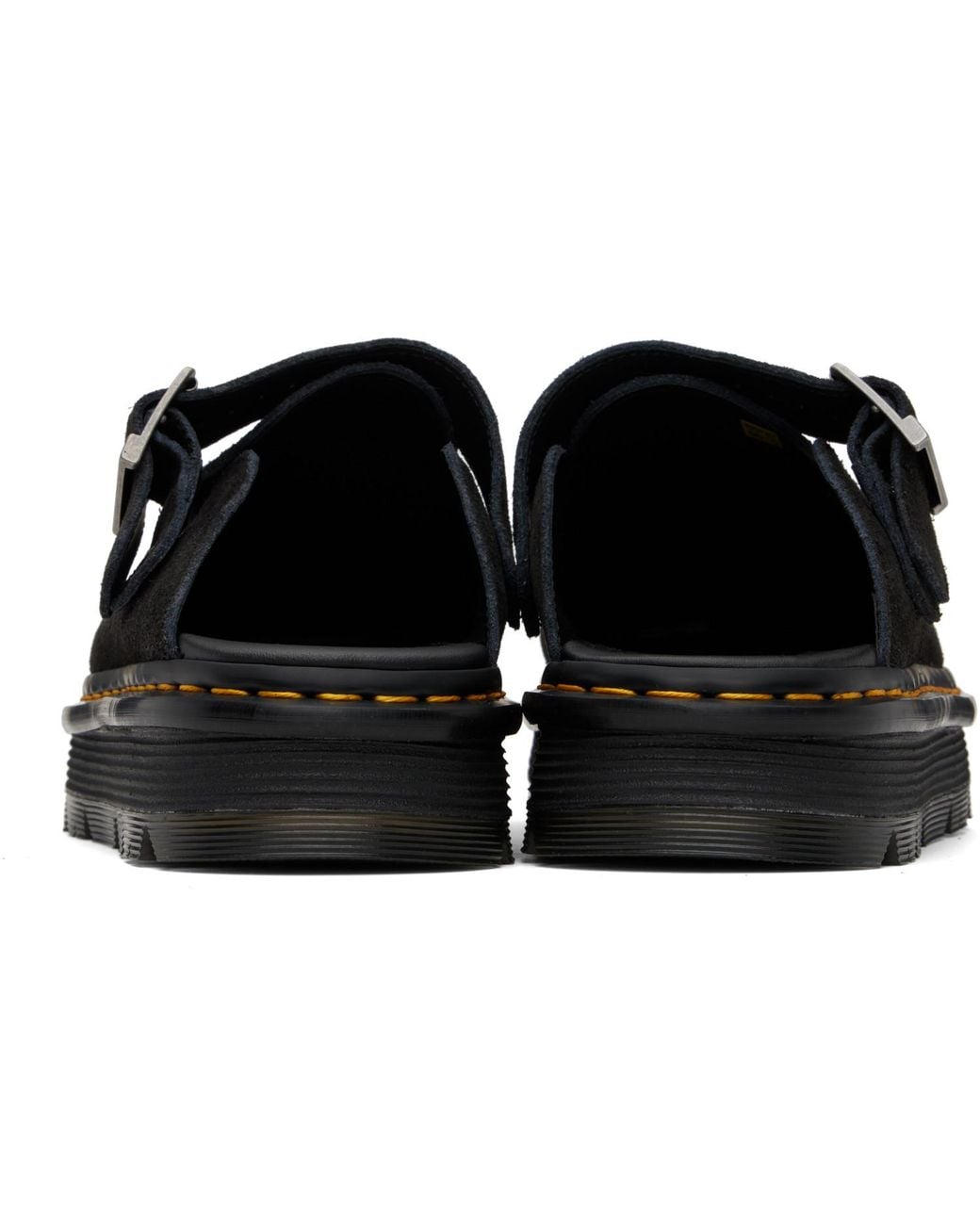 Dr. Martens Black Zebzag Suede Casual Slingback Platform Slip-On Loafers for men