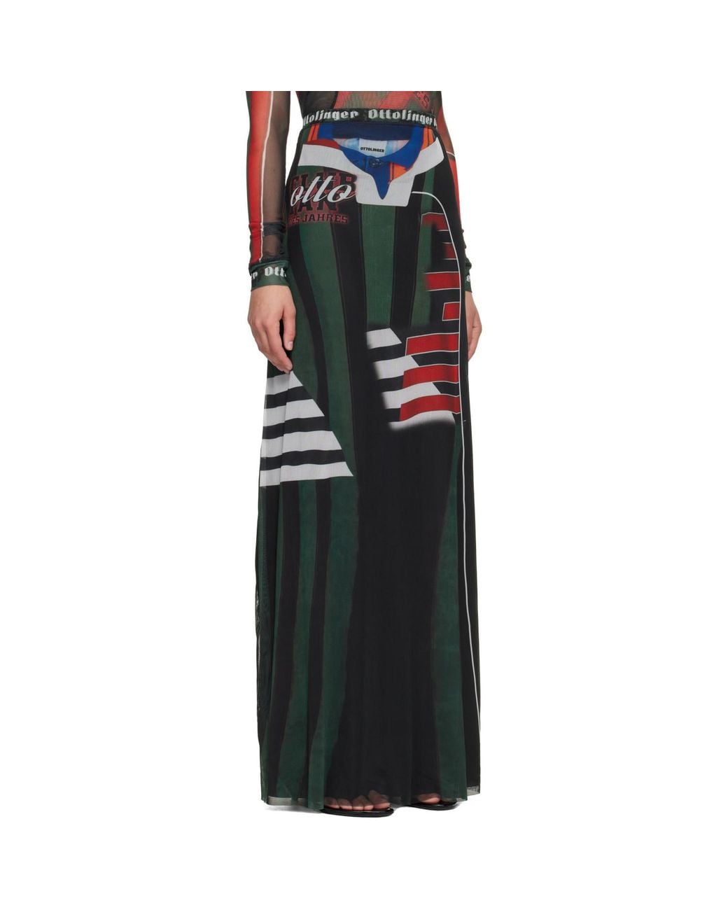 OTTOLINGER Black Mesh Maxi Skirt