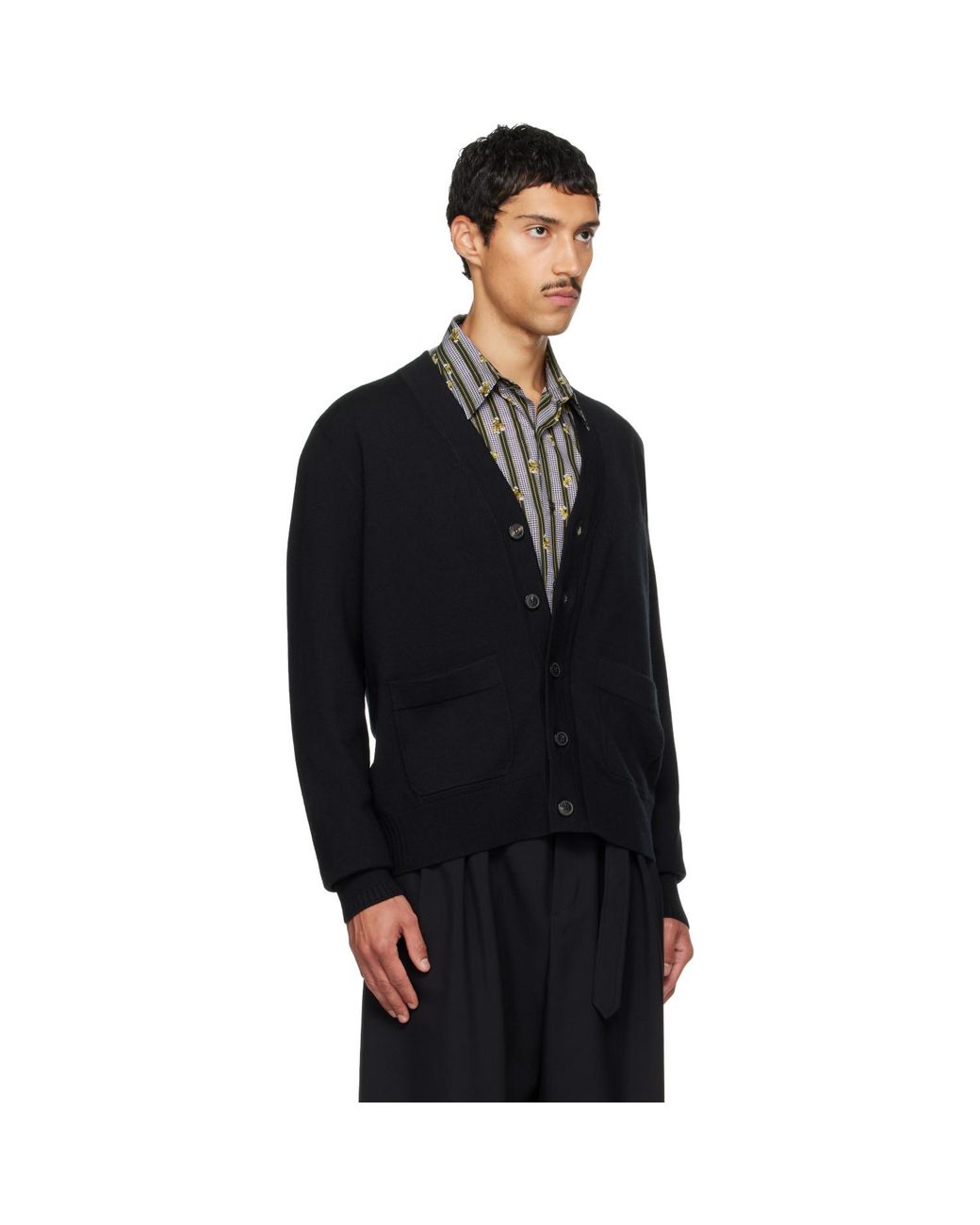 Dries Van Noten Black Wool Cardigan for men