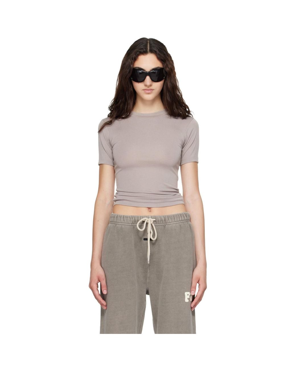 Fear Of God Brown Taupe Soft Rib Fitted T-Shirt
