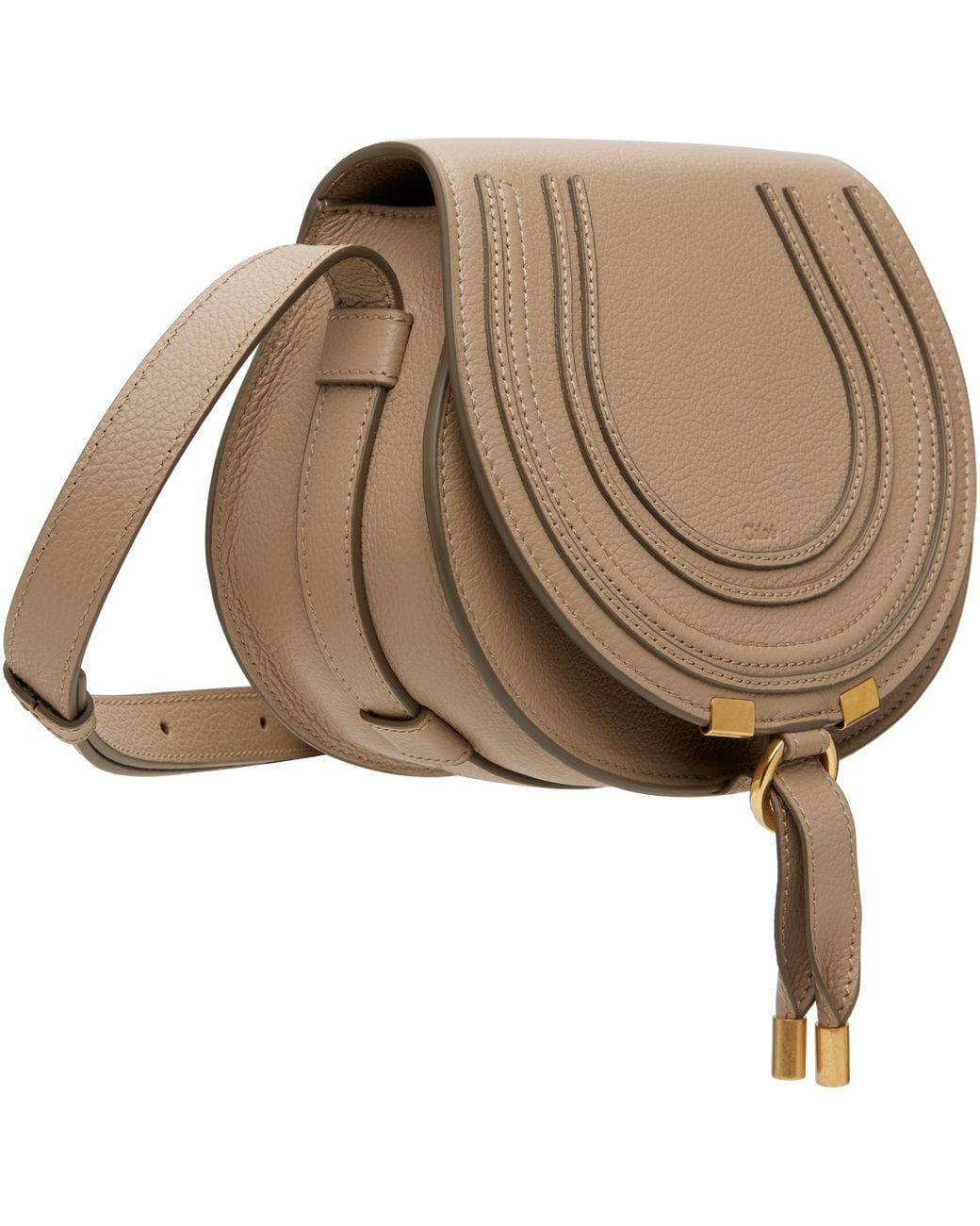 Chloé Brown Taupe Small Marcie Saddle Bag