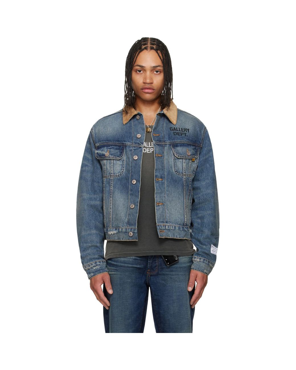 GALLERY DEPT. Blue Santa Fe Denim Trucker Jacket for men