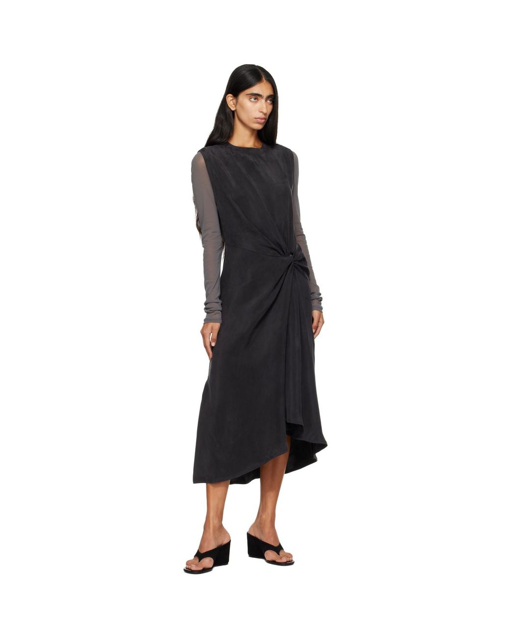 Studio Nicholson Black Delph Midi Dress