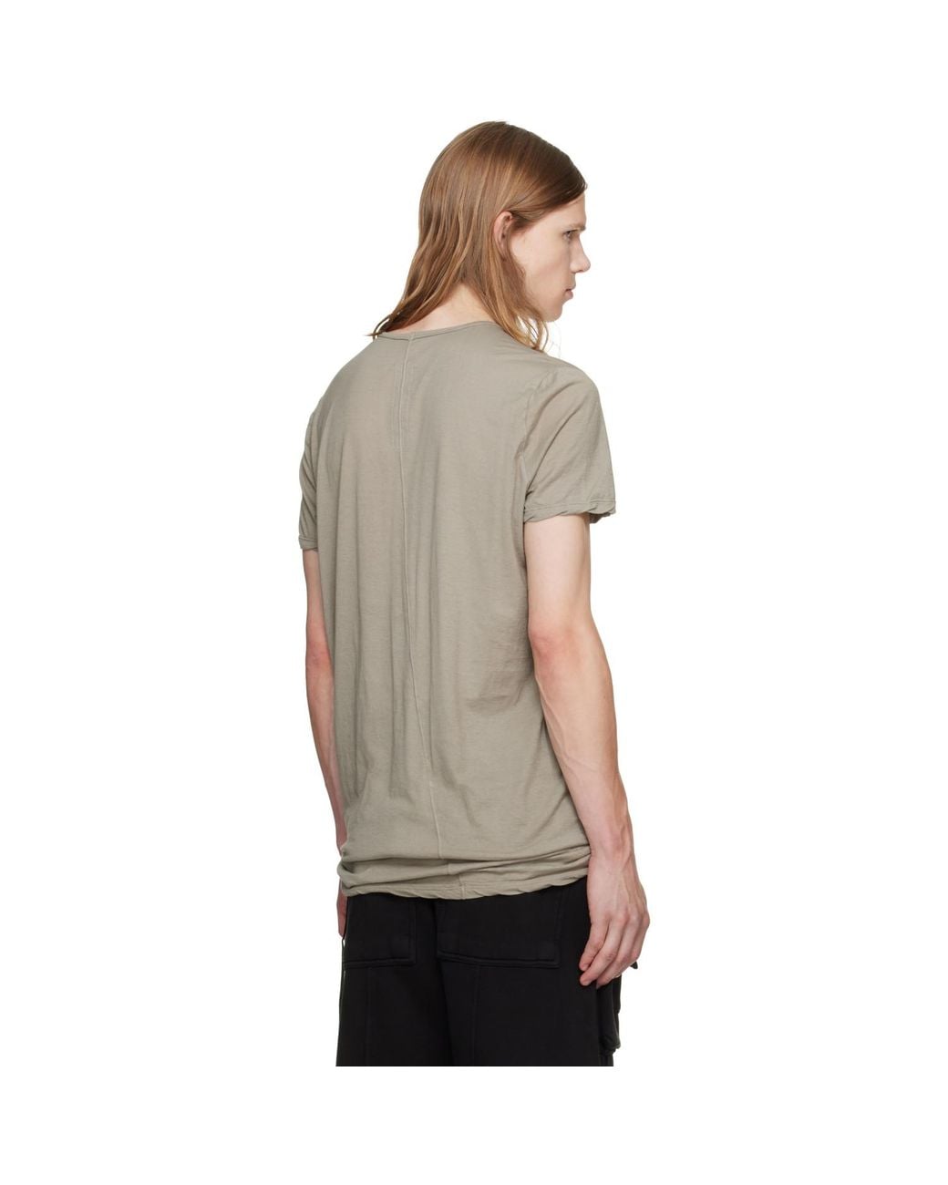 Rick Owens Gray Khaki Tower Level T-Shirt for men