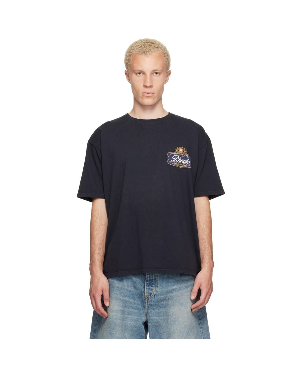 Rhude Blue Safari Crest T-Shirt for men