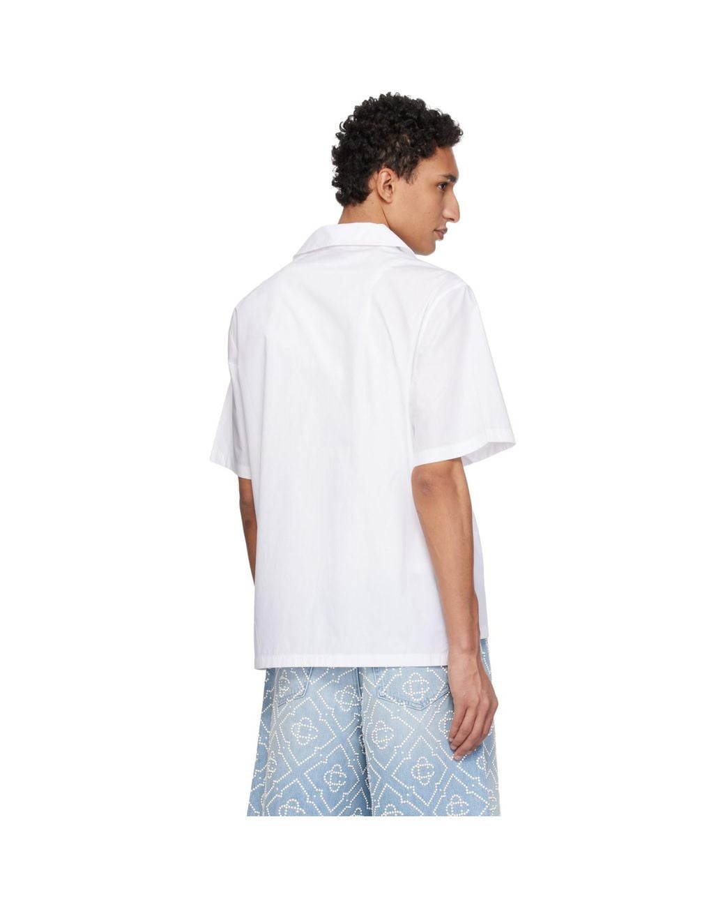 Casablanca White Collage D'Icones Graphiques Embroidered Shirt for men