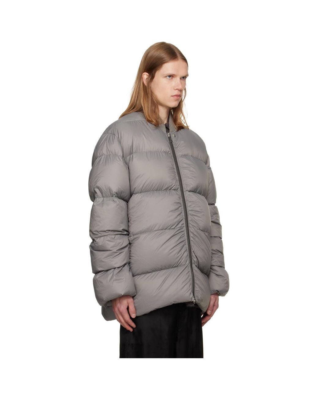 Rick Owens Gray Taupe Tower Classic Flight Down Jacket for men
