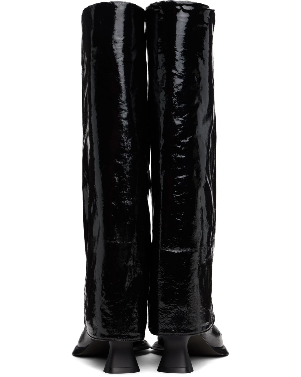 Miista Morgan Fold Over Tall Boots in Black | Lyst
