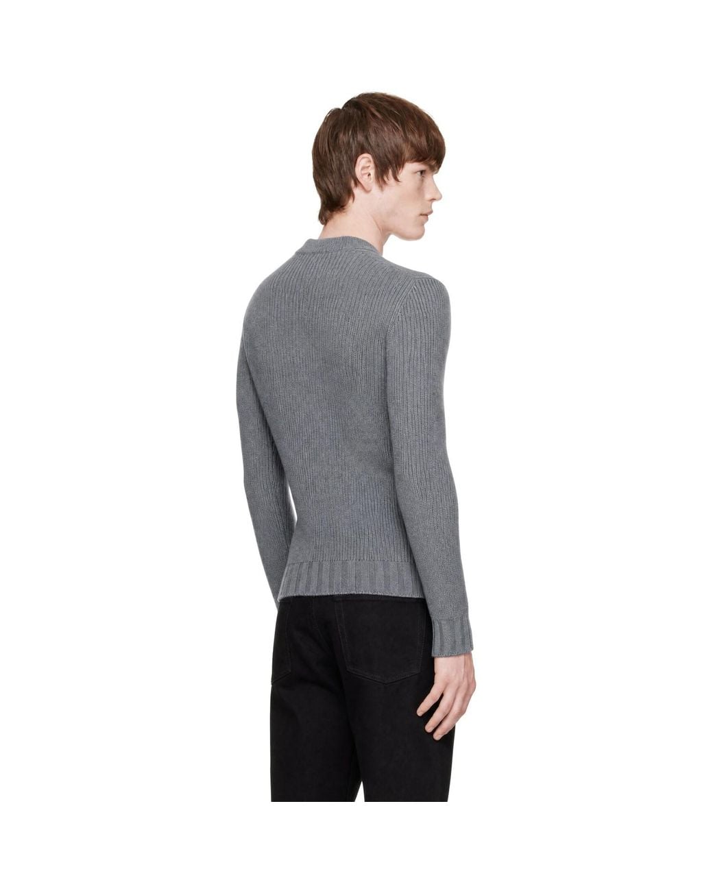 Carter Young Gray Wool Lounger V-Neck Sweater for men