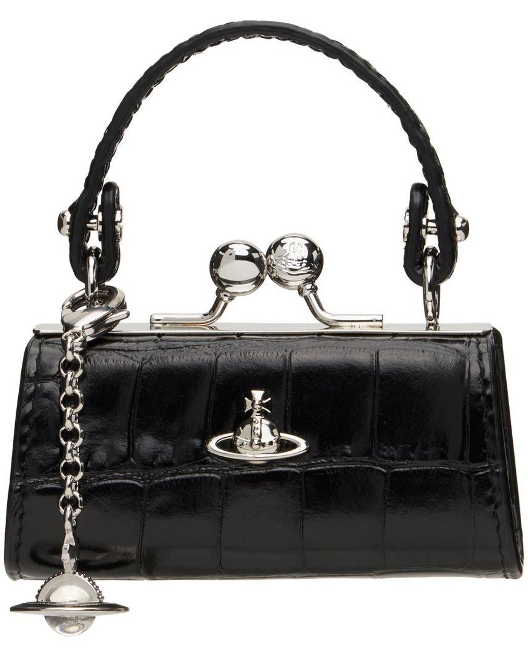 Vivienne Westwood Black Crocodile Doll Bag Pouch | Lyst