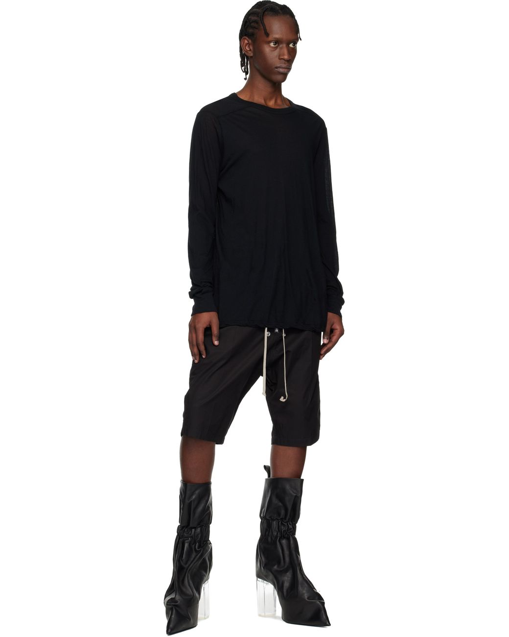 Rick Owens Black Temple Tied Taquito Boots for men