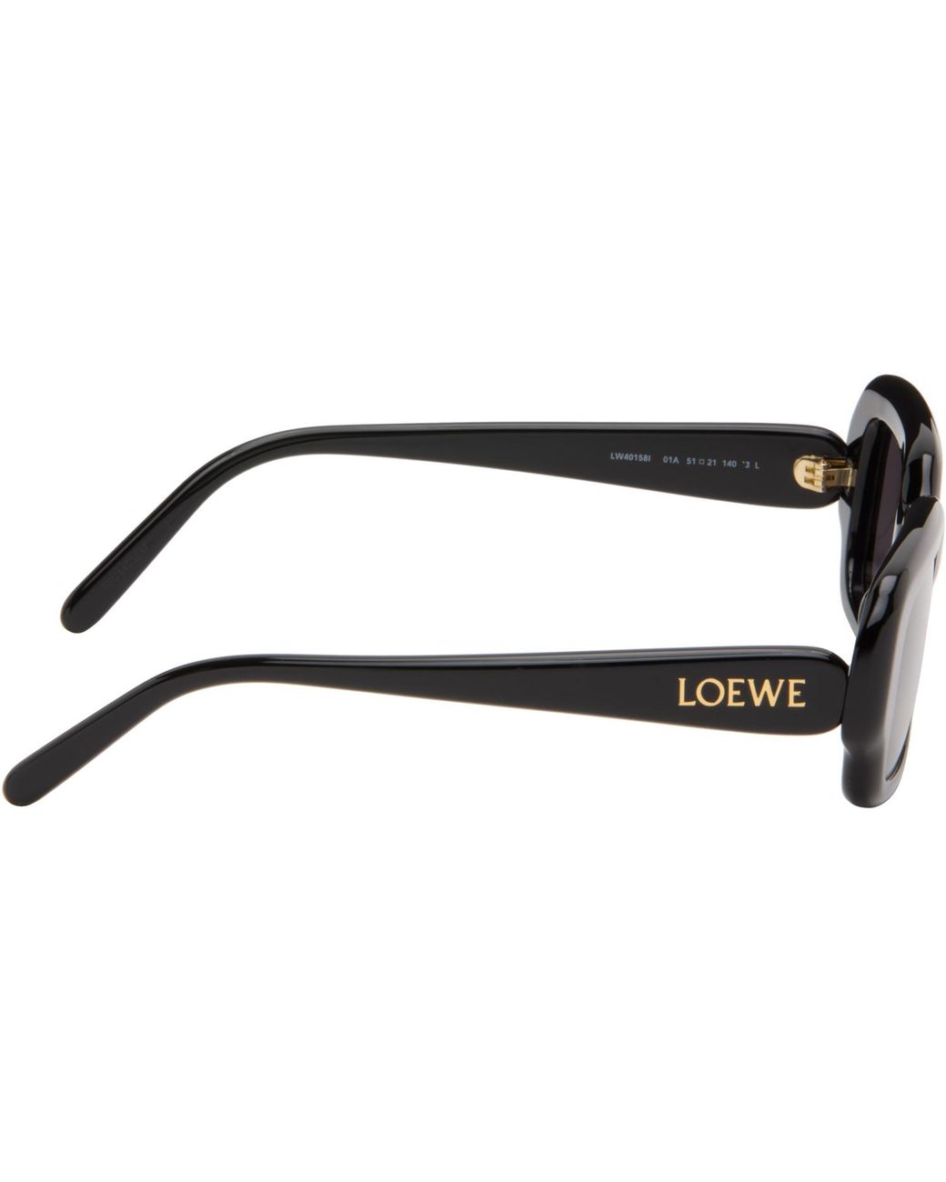 Loewe Black Rectangular Slim Sunglasses for men