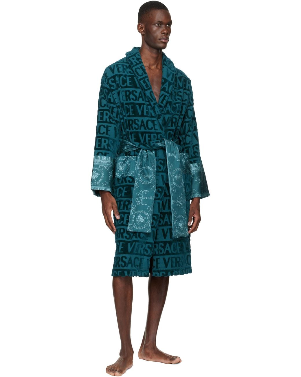 メンズ Versace ブルー 'I Heart Baroque' バスローブ Blue