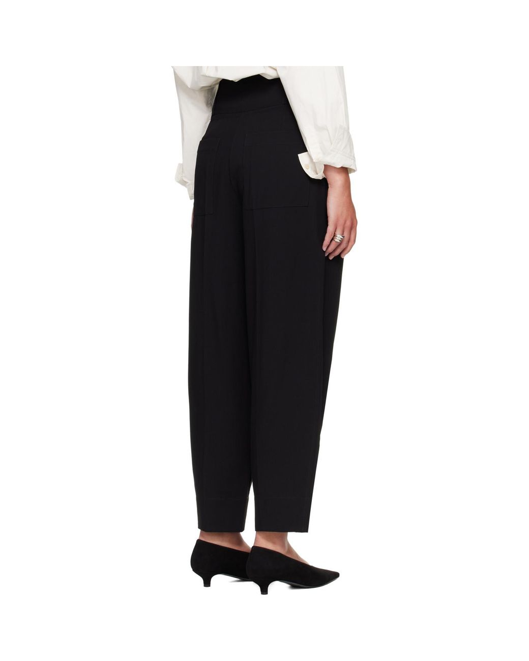 Totême Black Draped Balloon Trousers