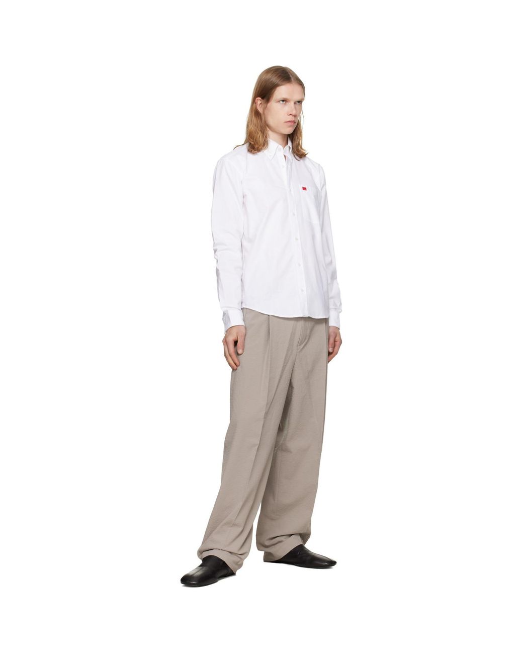HUGO White Cotton Oxford Shirt for men