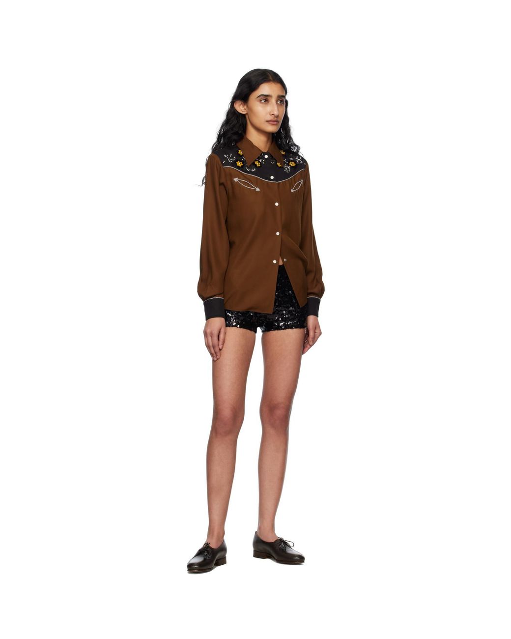 Bode Black Sequin Club Shorts