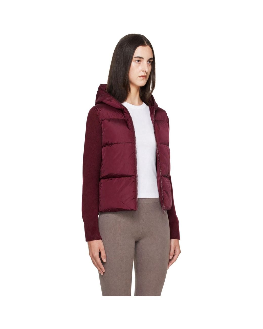 Canada Goose Red Burgundy Down Hybridge Tonal Disc Wide Jacket