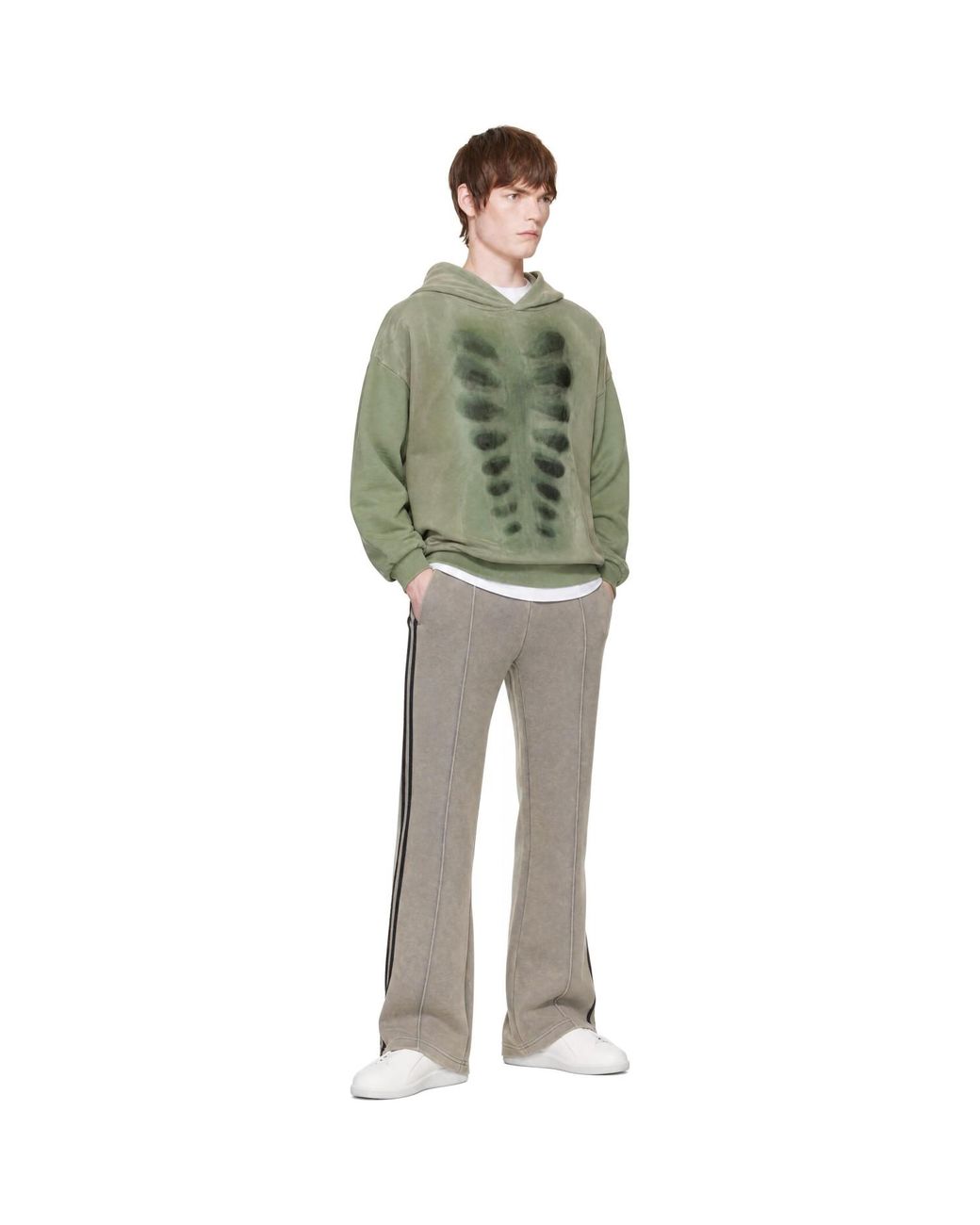 AVAVAV Green X-Ray Organza Hoodie for men