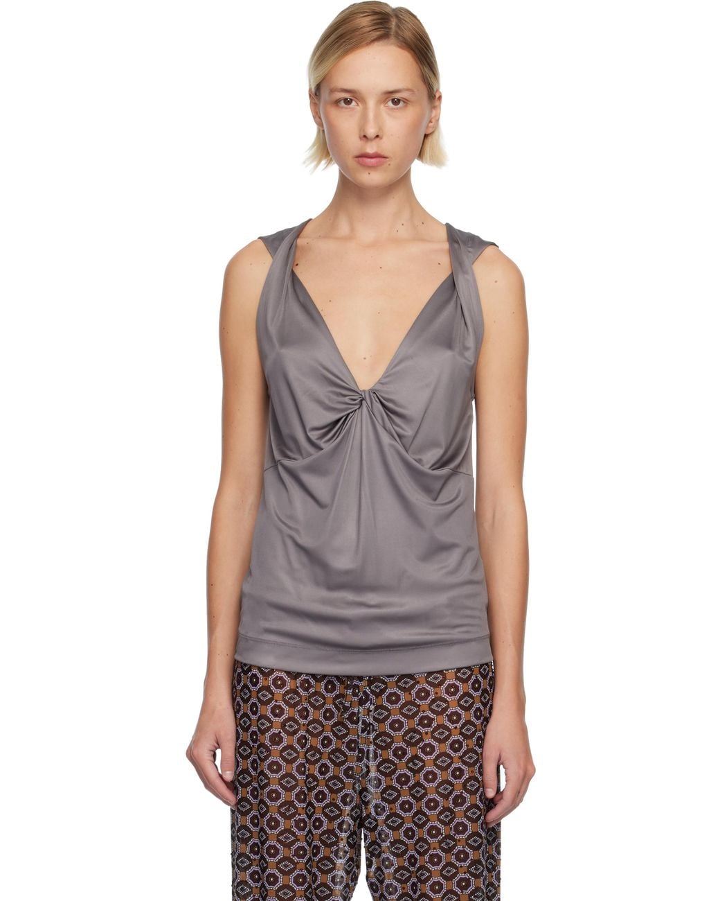 Dries Van Noten Multicolor Twisted Tank Top