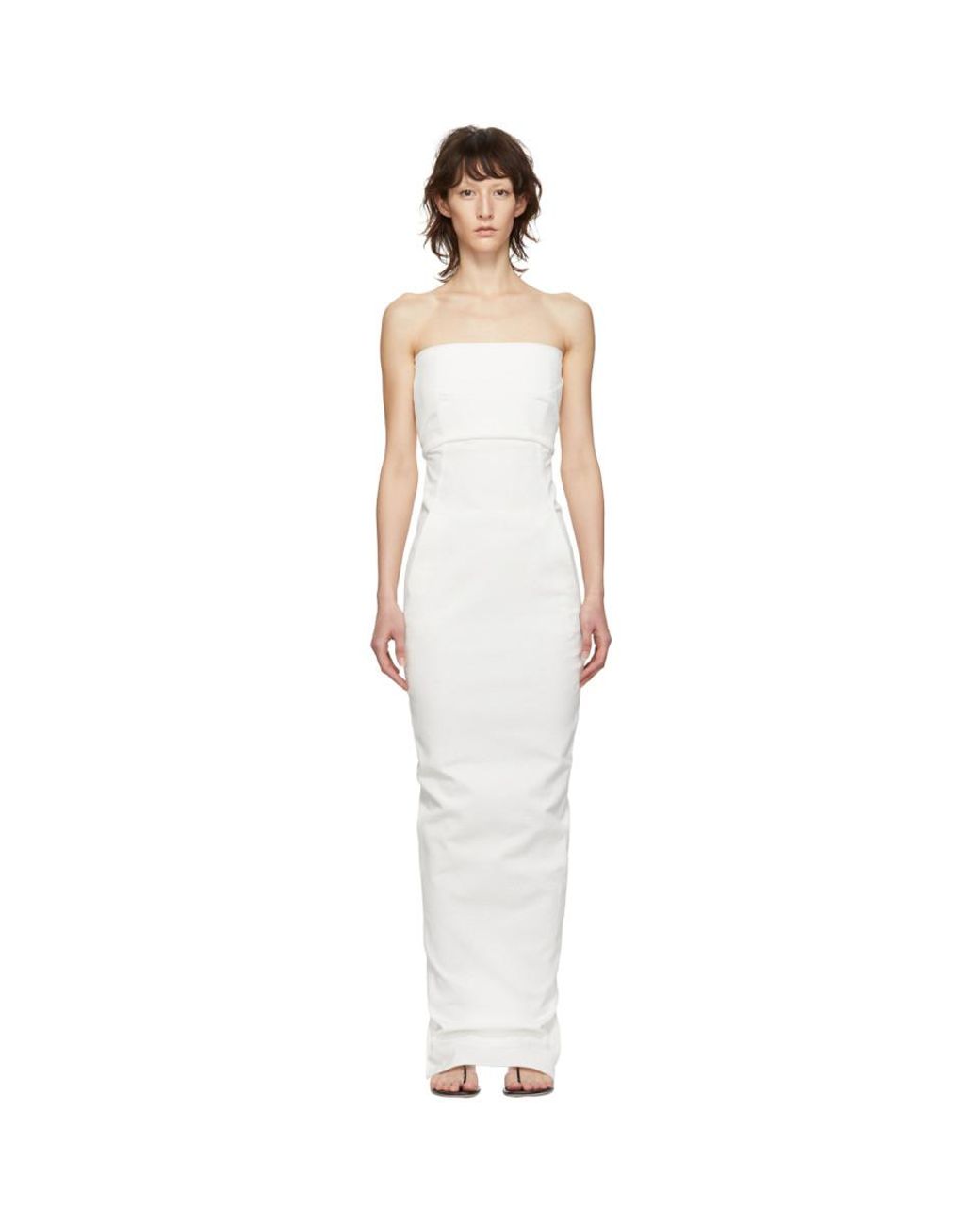 Rick Owens White Bustier Gown | Lyst