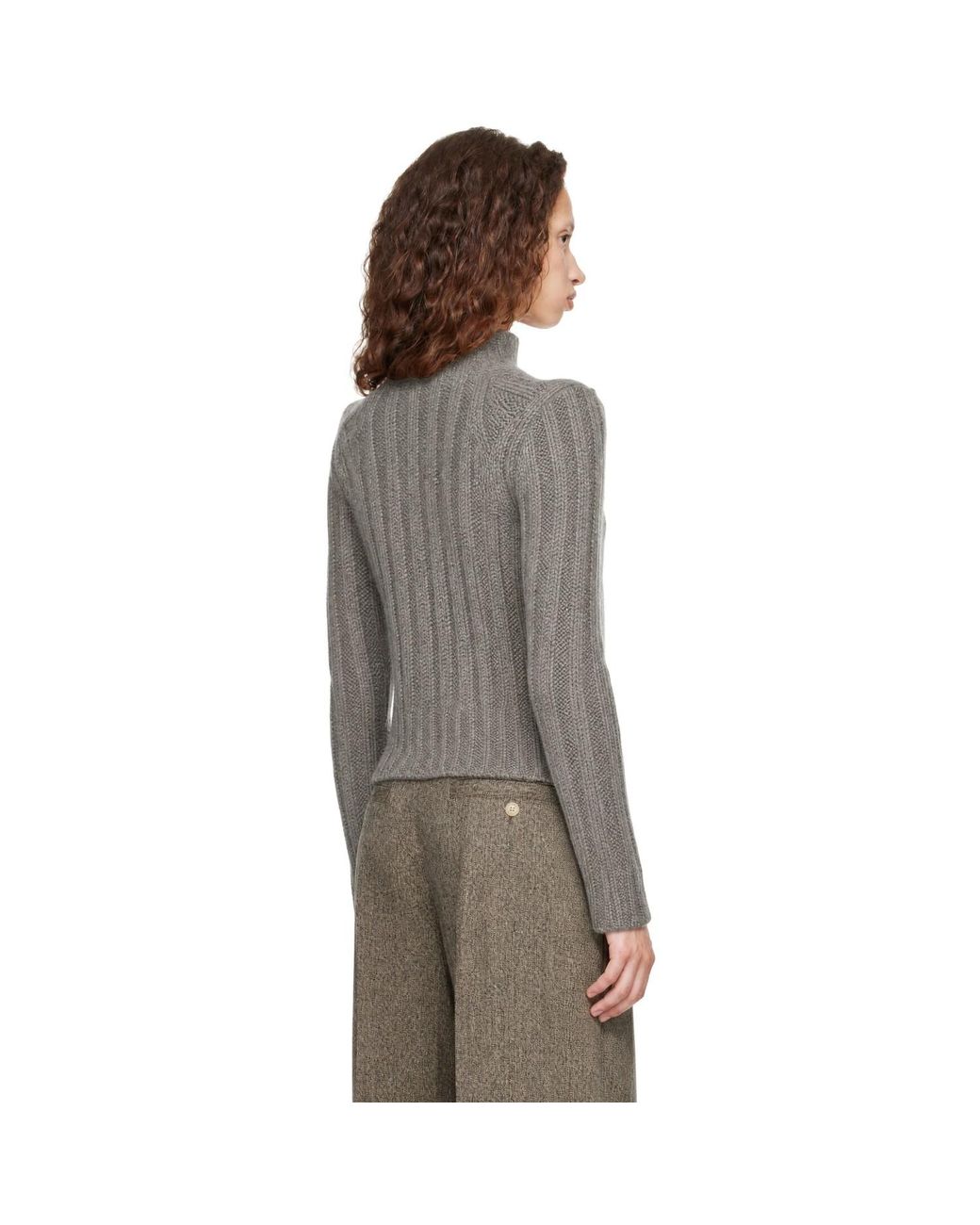 Rick Owens Gray Tower Cropped Con Sweater