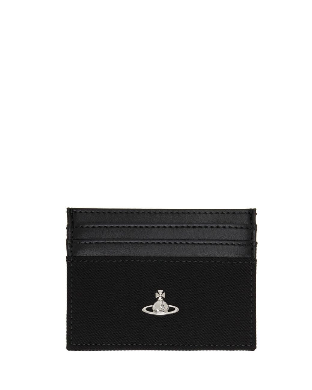 Vivienne Westwood Black Orb Flat Card Holder for men