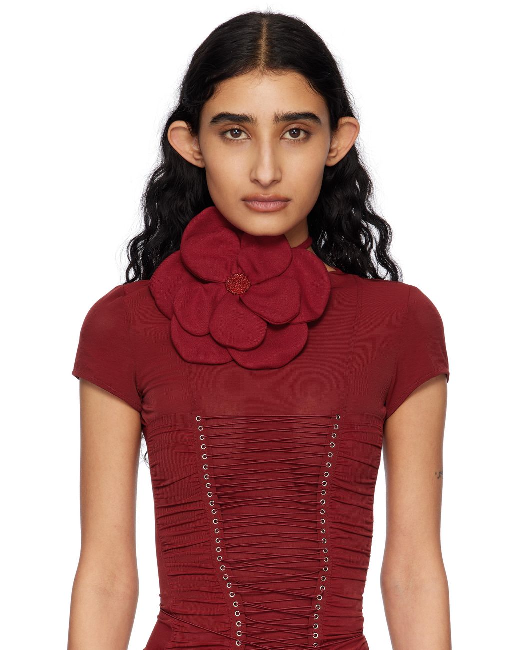 【関税込み】Fanci Club レッド Rose-Flower チョーカー Red Rose-Flower Choker by Fancì Club on Sale