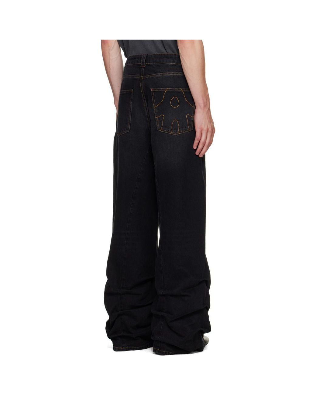 AVAVAV Black Jessie Pleated Jeans for men