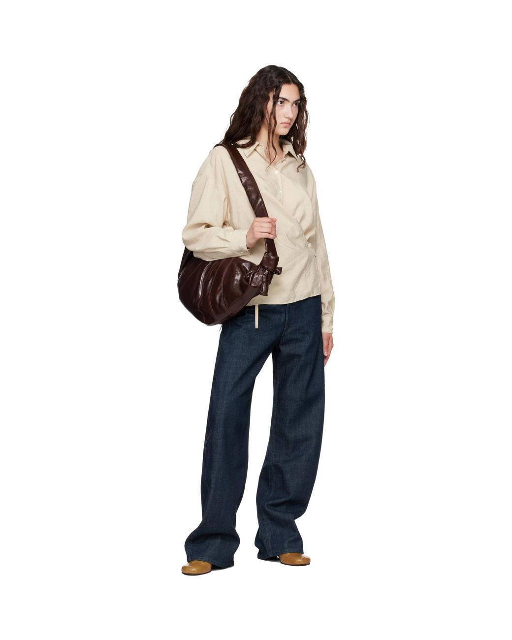 Lemaire Brown Large Croissant Bag