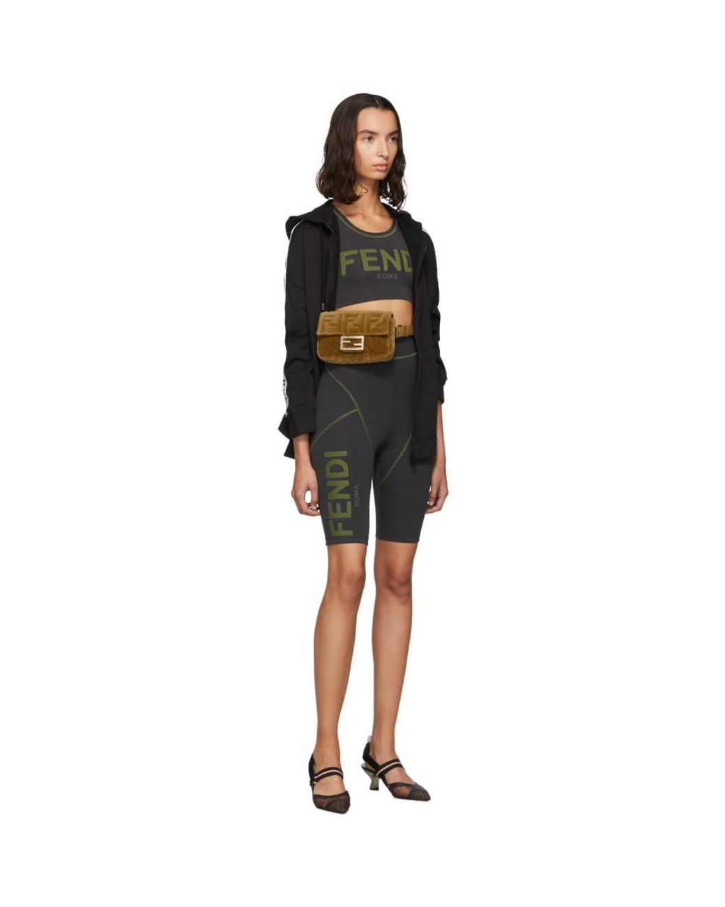 Fendi Brown Velvet Mini Forever Belt Bag in Natural Lyst