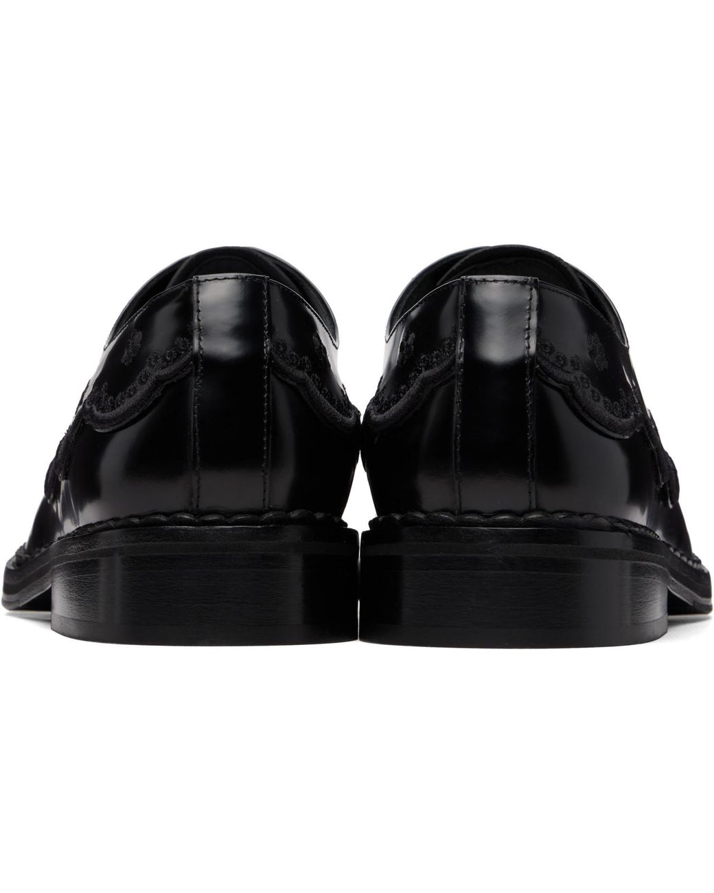 Simone Rocha Black Floral Lace Brogue Derbys for men