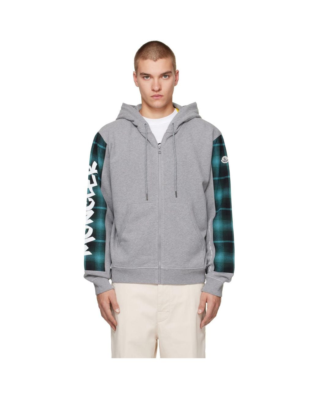 Moncler Genius Gray Moncler X Fragment Zip-Up Hoodie for men