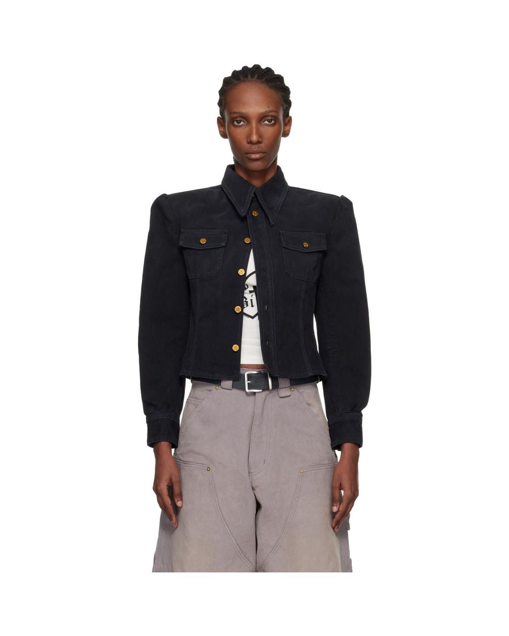 Willy Chavarria Black Denim Chavela L/ Shirt