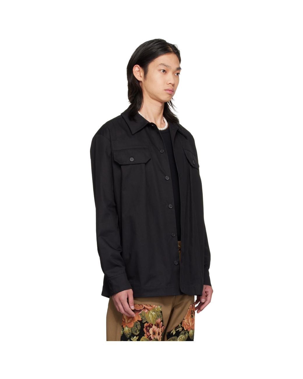 Simone Rocha Black Military Overshirt for men
