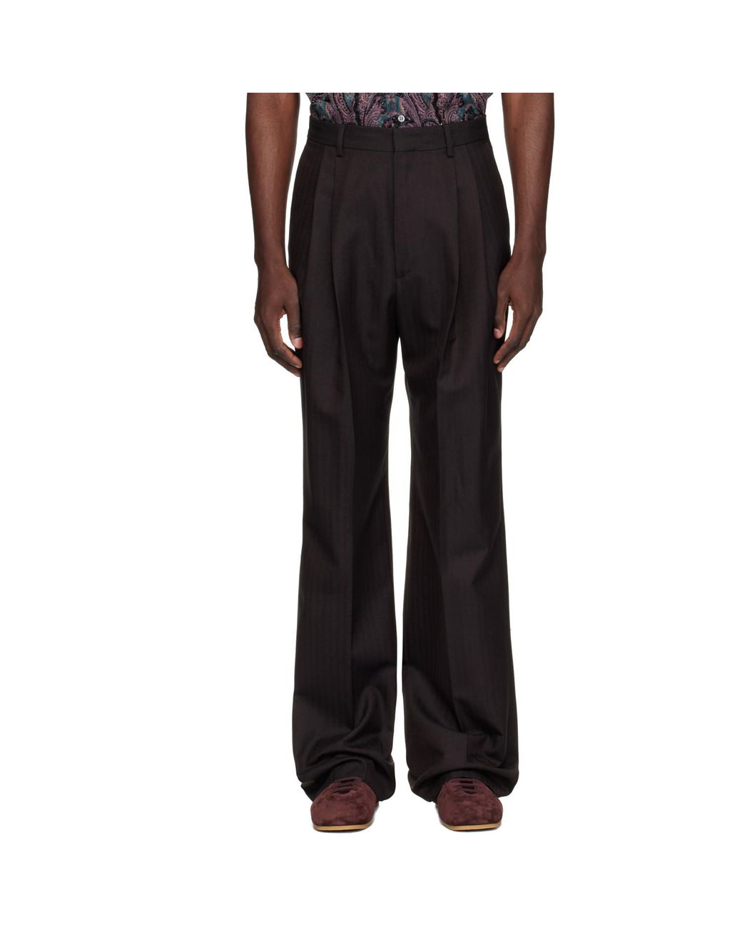 Dries Van Noten Black Straight-Leg Wool Trousers for men