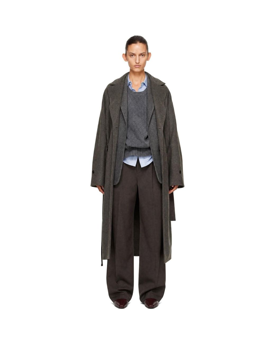 Ssstein Black Doeskin Oversized Peak Lapel Chester Coat