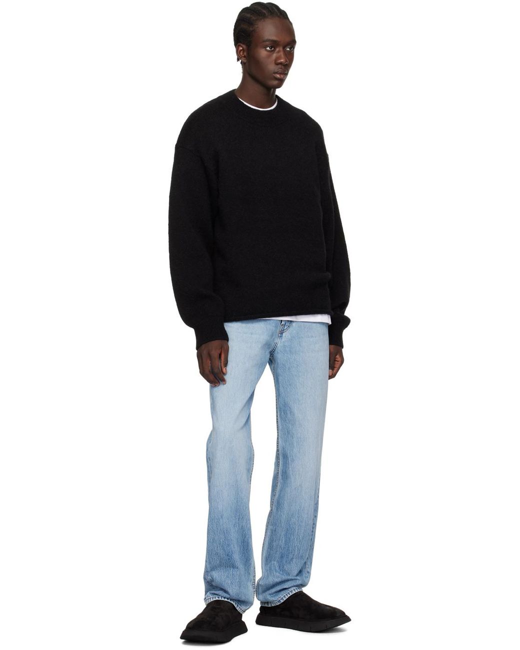 Jacquemus Knit Sweater, Long Sleeves, , Size: Large in Black