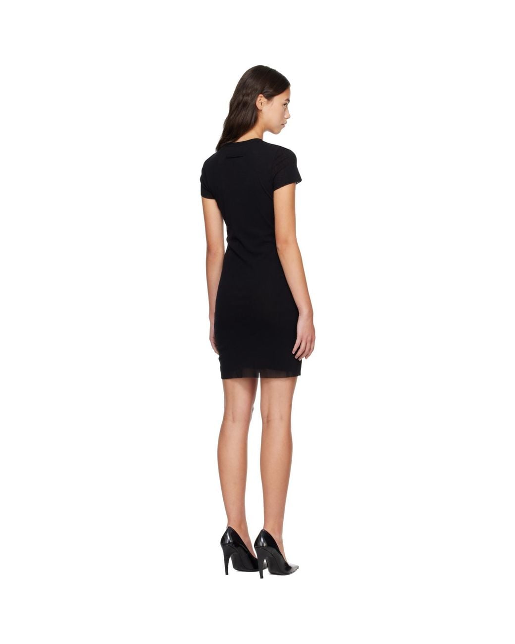 Jean Paul Gaultier Black The Jpg Logo Baby Tee' Minidress