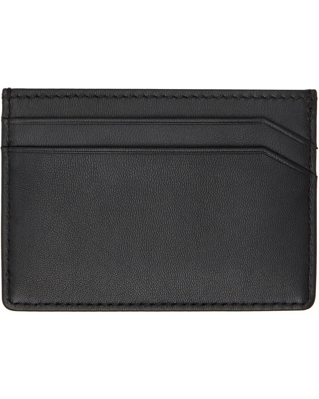 HUGO Black Leather Card Holder for men
