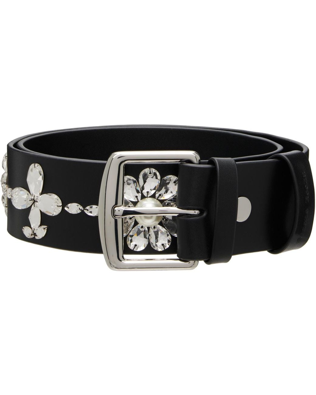 Simone Rocha Black Embellished Leather Belt for men