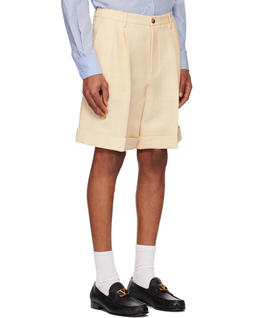 Valentino Natural Rolled Cuff Shorts for men