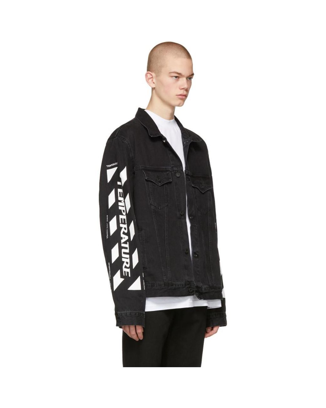 Off-White c/o Virgil Abloh Ssense Exclusive Black Denim Temperature Jacket  for Men | Lyst