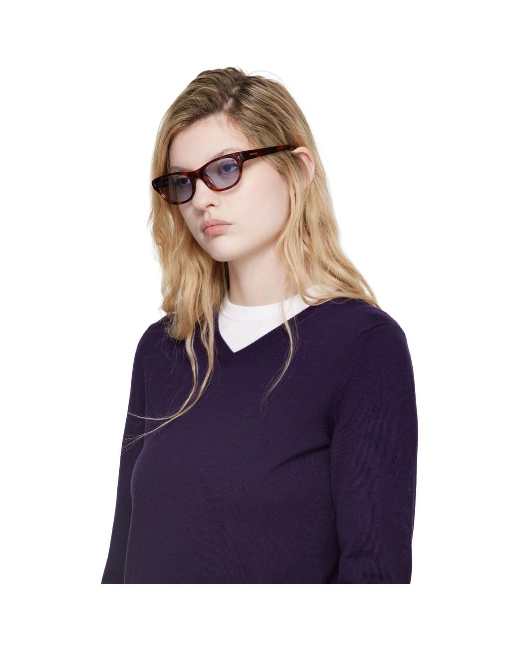 Prada Brown Oval Sunglasses