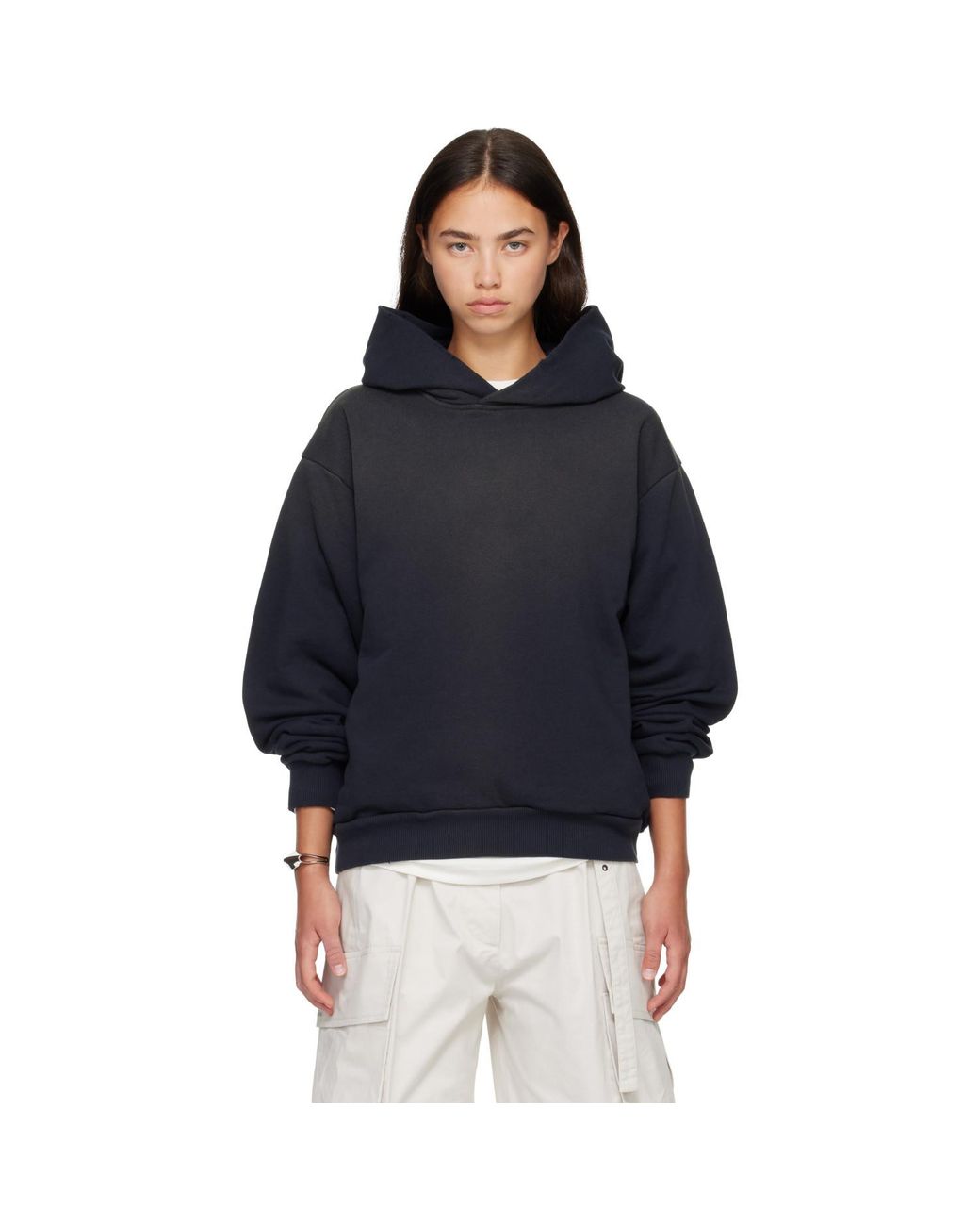 Acne Blue Fleece Logo Hoodie